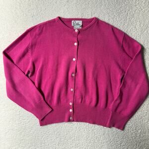 VTG Lilly Pulitzer Womens M Pink Cardigan Ramie Cotton Preppy Classic Beach *TF
